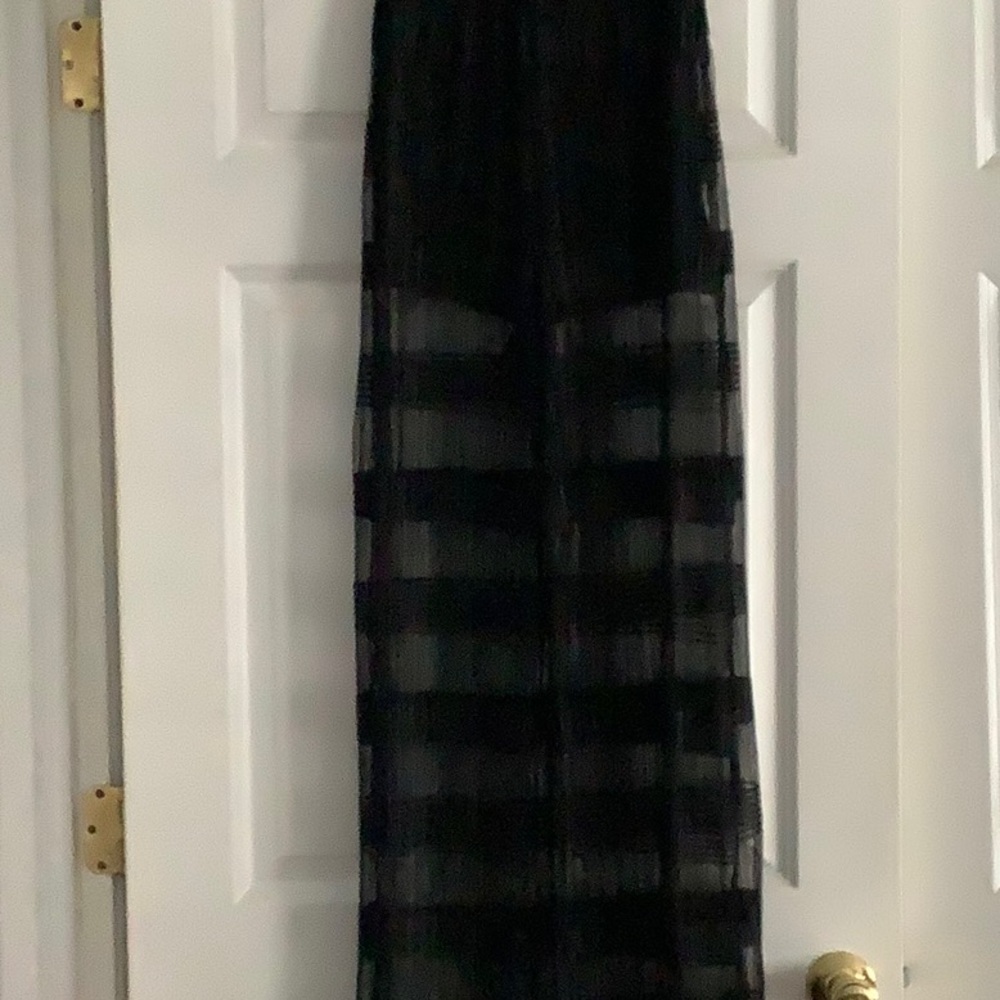 Black transparent palazzo pants